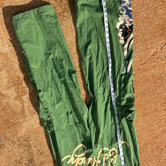 Ed Hardy Women’s Size Small Wide Leg Cargo Pants in Army Green - Picture 12 of 14